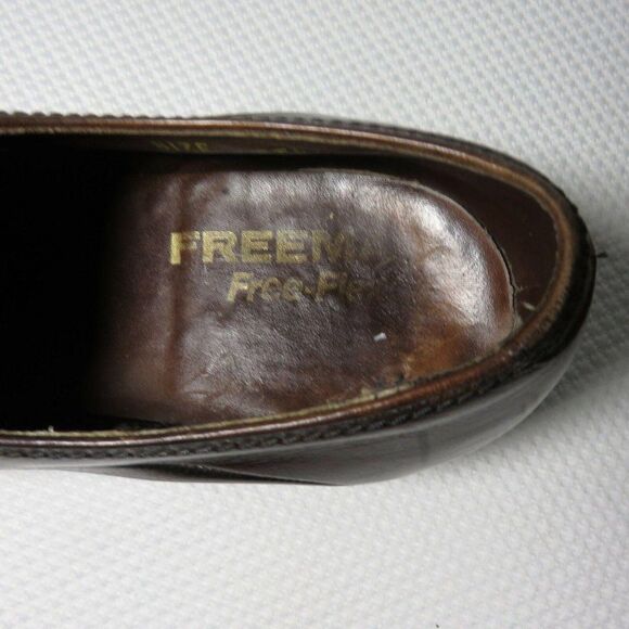 Freeman Free-Flex Mens Dress Oxford Shoes Size 8 EE Extra Wide Brown Leather - Picture 10 of 11